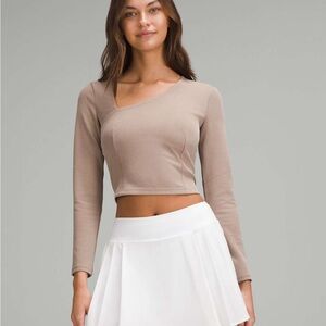 Lululemon Athletica Tan Asymmetrical long-sleeve softstreme top